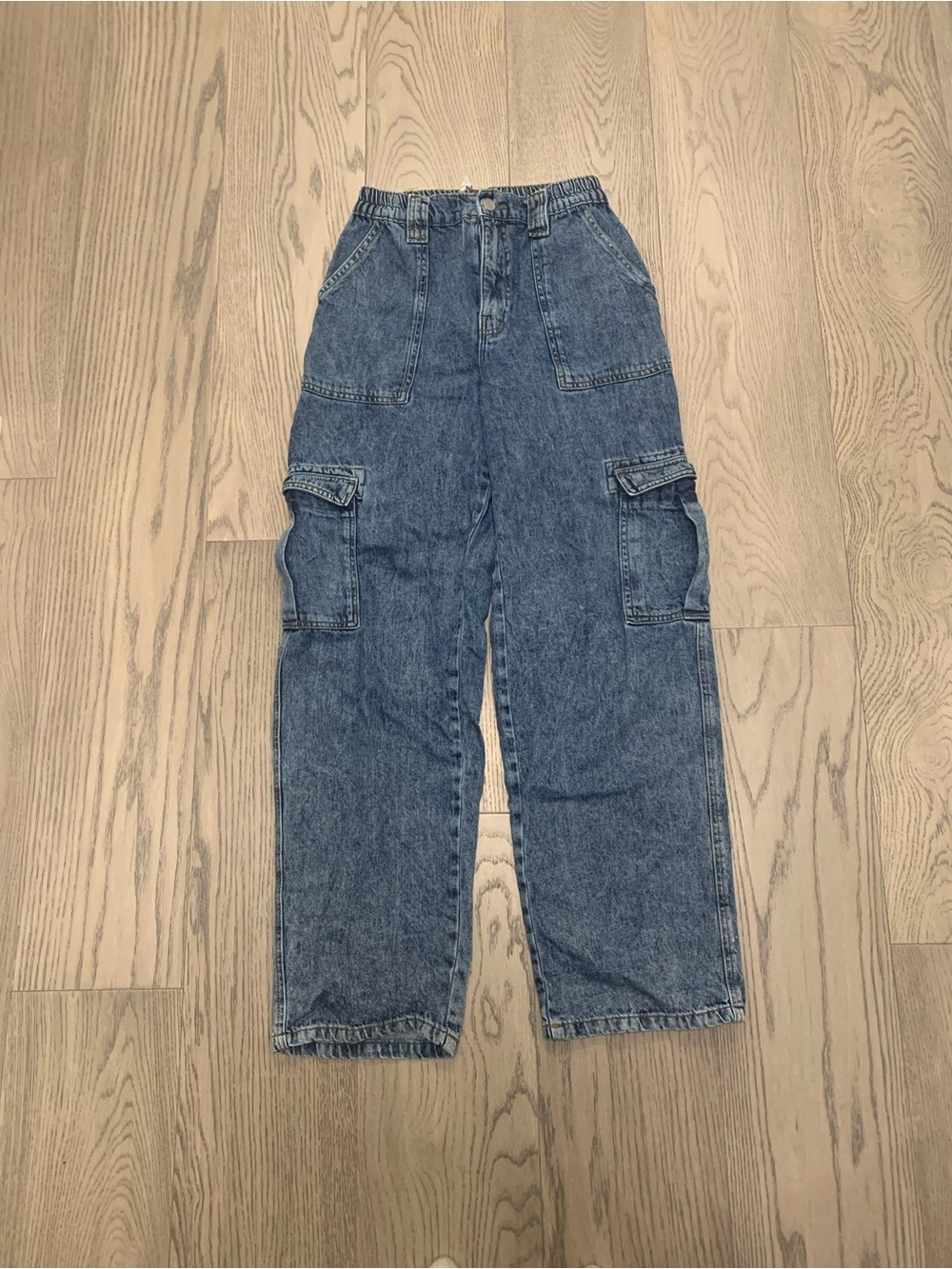Garage Blue Denim Cargo Jeans Women 3